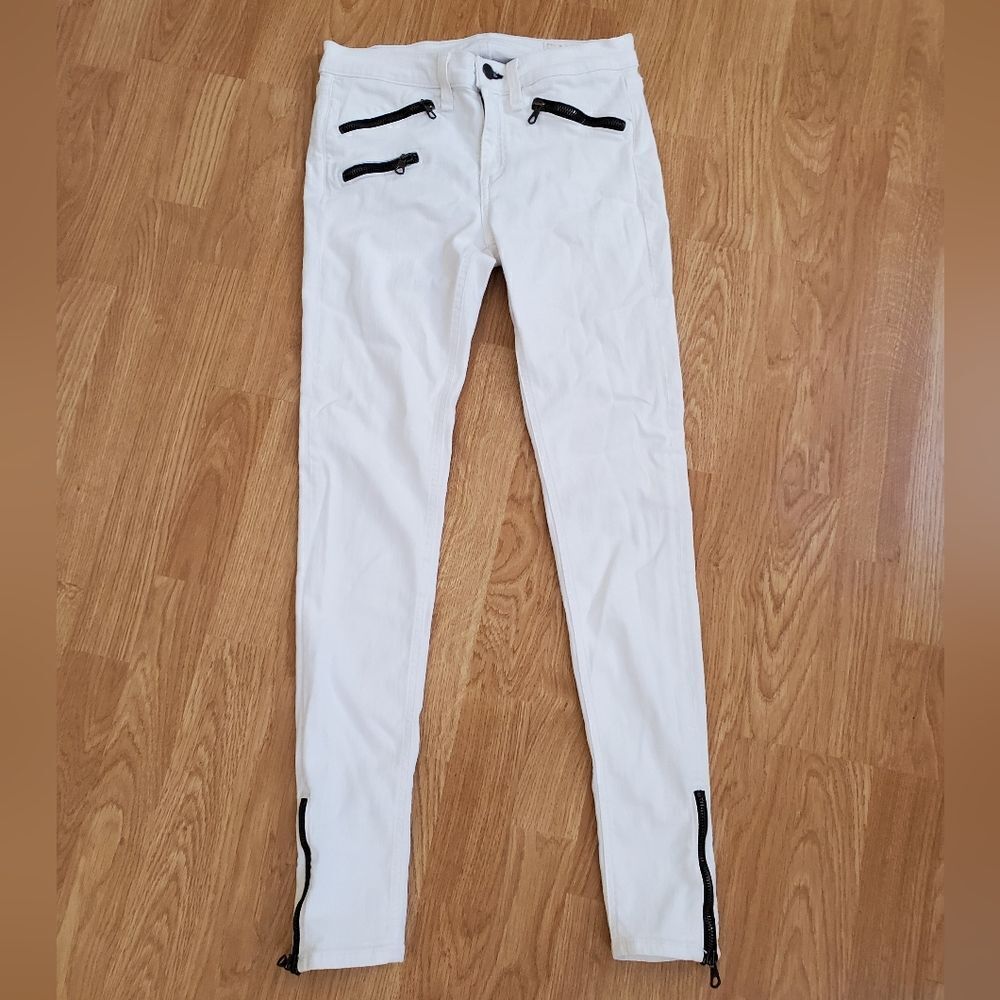 Rag & Bone Triple Zip White Skinny Jeans Size 27 - Picture 3 of 14